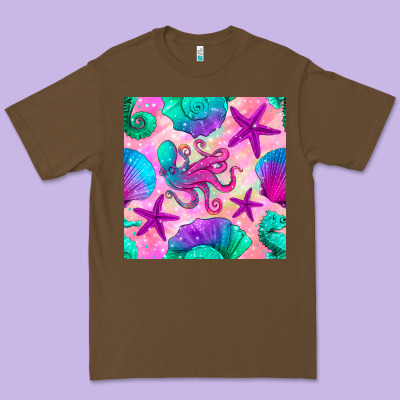 Summer Beach Seamless Pattern Premium Tee Designed By Bundleandbundleshop