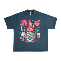 Midnight Navy nurse with heart Urban Heavy Tee - NancyCooperArtShop