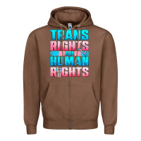Chestnut Trans rights are human rights Zipper Hoodie - NancyCooperArtShop