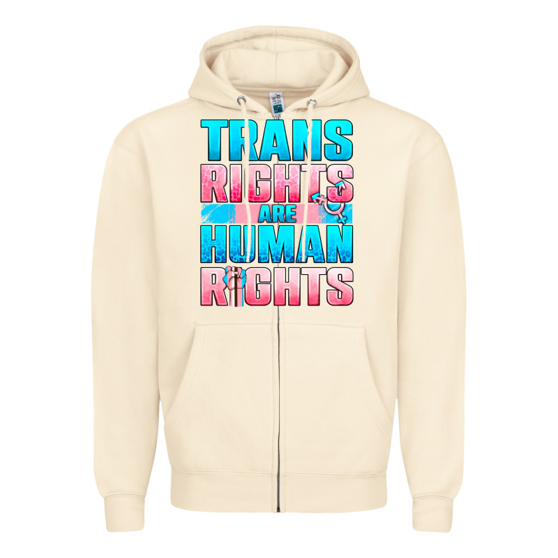 Trans Rights Are Human Rights Zipper Hoodie by NancyCooperArtShop | Teevron