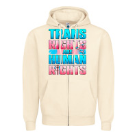 Sandshell Trans rights are human rights Zipper Hoodie - NancyCooperArtShop