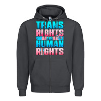 Smoke Trans rights are human rights Zipper Hoodie - NancyCooperArtShop
