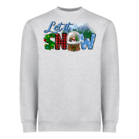 Heather Grey let it snow Heavyweight Sweatshirt - BundleAndBundleShop