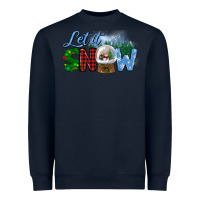 Navy let it snow Heavyweight Sweatshirt - BundleAndBundleShop
