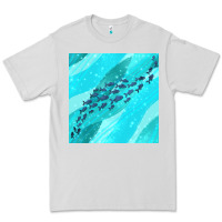 Dove Grey fish and sea seamless pattern Premium Tee - BundleAndBundleShop