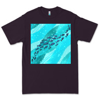 Plum fish and sea seamless pattern Premium Tee - BundleAndBundleShop