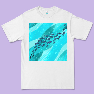 Fish And Sea Seamless Pattern Premium Tee Designed By Bundleandbundleshop