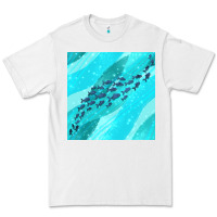 White fish and sea seamless pattern Premium Tee - BundleAndBundleShop