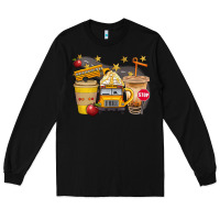 Black School Bus Coffee And Star Bbs Long Sleeve Tee - BundleAndBundleShop