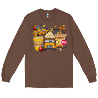 Chestnut School Bus Coffee And Star Bbs Long Sleeve Tee - BundleAndBundleShop