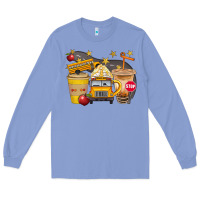 Colony Blue School Bus Coffee And Star Bbs Long Sleeve Tee - BundleAndBundleShop