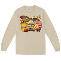 Mushroom School Bus Coffee And Star Bbs Long Sleeve Tee - BundleAndBundleShop