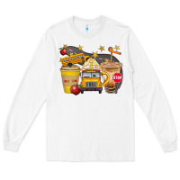 White School Bus Coffee And Star Bbs Long Sleeve Tee - BundleAndBundleShop