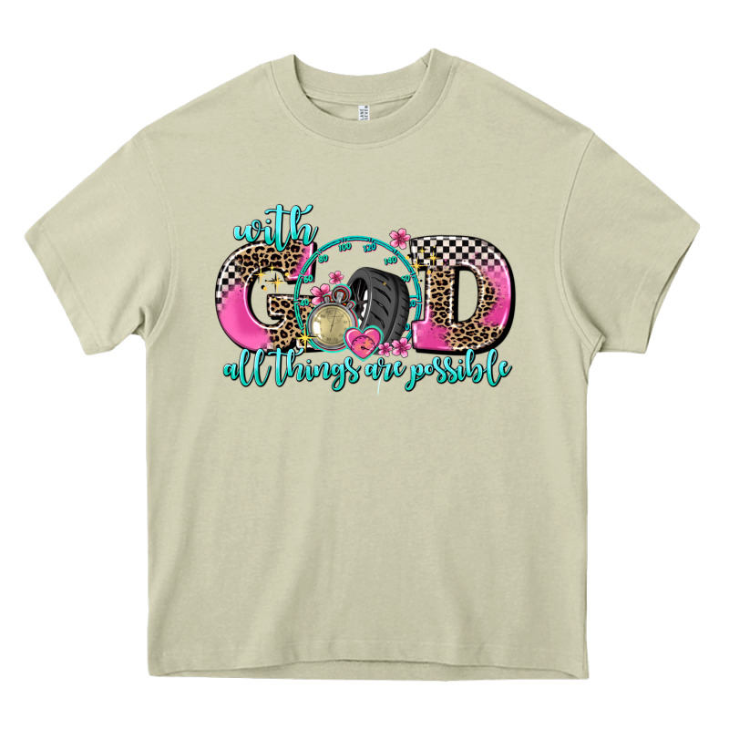With God All Things Are Possible Race Heavy Core Tee by AdoDesignShop | Teevron