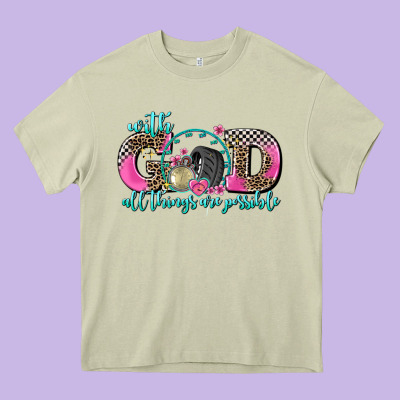 With God All Things Are Possible Race Heavy Core Tee Designed By Adodesignshop