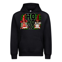 Black Ho Ho Ho Christmas Gnomes Urban Hoodie - FaDigitalArtStudio