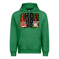 Emerald Ho Ho Ho Christmas Gnomes Urban Hoodie - FaDigitalArtStudio