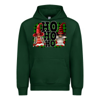 Forest Green Ho Ho Ho Christmas Gnomes Urban Hoodie - FaDigitalArtStudio