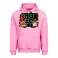 Fuchsia Pink Ho Ho Ho Christmas Gnomes Urban Hoodie - FaDigitalArtStudio