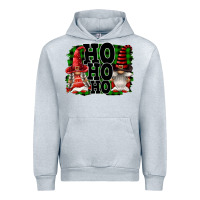 Heather Grey Ho Ho Ho Christmas Gnomes Urban Hoodie - FaDigitalArtStudio