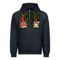 Navy Ho Ho Ho Christmas Gnomes Urban Hoodie - FaDigitalArtStudio