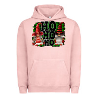 Pigment Salmon Ho Ho Ho Christmas Gnomes Urban Hoodie - FaDigitalArtStudio