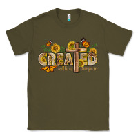 Army Green created with a purpose with sunflower and butterfl Classic Tee - NancyCooperArtShop