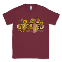 Burgundy created with a purpose with sunflower and butterfl Classic Tee - NancyCooperArtShop
