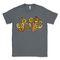 Charcoal Heather created with a purpose with sunflower and butterfl Classic Tee - NancyCooperArtShop