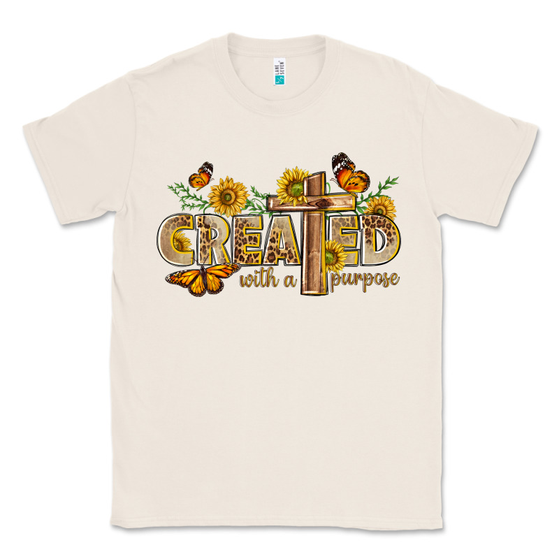 Created With A Purpose With Sunflower And Butterfl Classic Tee by NancyCooperArtShop | Teevron