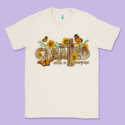 Created With A Purpose With Sunflower And Butterfl Classic Tee Designed By Nancycooperartshop