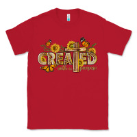 Red created with a purpose with sunflower and butterfl Classic Tee - NancyCooperArtShop