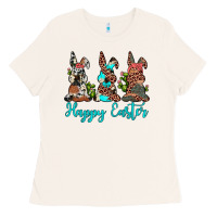 Bone happy easter leopard cowhide turquoise cactus bunny's Ladies Tee - JahusDesignShop