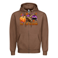 Chestnut Tis' the season Football purple helmet Zipper Hoodie - NancyCooperArtShop