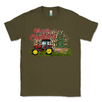 Army Green merry Christmas tractor tree Classic Tee - CowhideDigitalArt