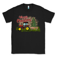 Black merry Christmas tractor tree Classic Tee - CowhideDigitalArt