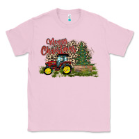 Bubblegum Pink merry Christmas tractor tree Classic Tee - CowhideDigitalArt
