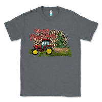 Charcoal Heather merry Christmas tractor tree Classic Tee - CowhideDigitalArt