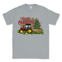 Heather Grey merry Christmas tractor tree Classic Tee - CowhideDigitalArt