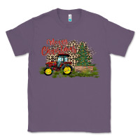 Lavender merry Christmas tractor tree Classic Tee - CowhideDigitalArt