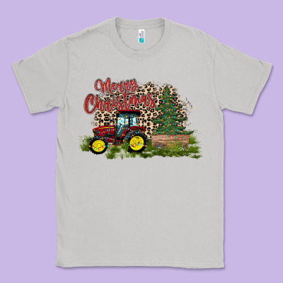 Merry Christmas Tractor Tree Classic Tee Designed By Cowhidedigitalart