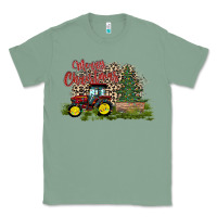 Sage merry Christmas tractor tree Classic Tee - CowhideDigitalArt