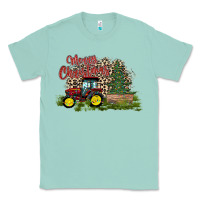 Seafoam merry Christmas tractor tree Classic Tee - CowhideDigitalArt
