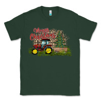 Sports Green merry Christmas tractor tree Classic Tee - CowhideDigitalArt