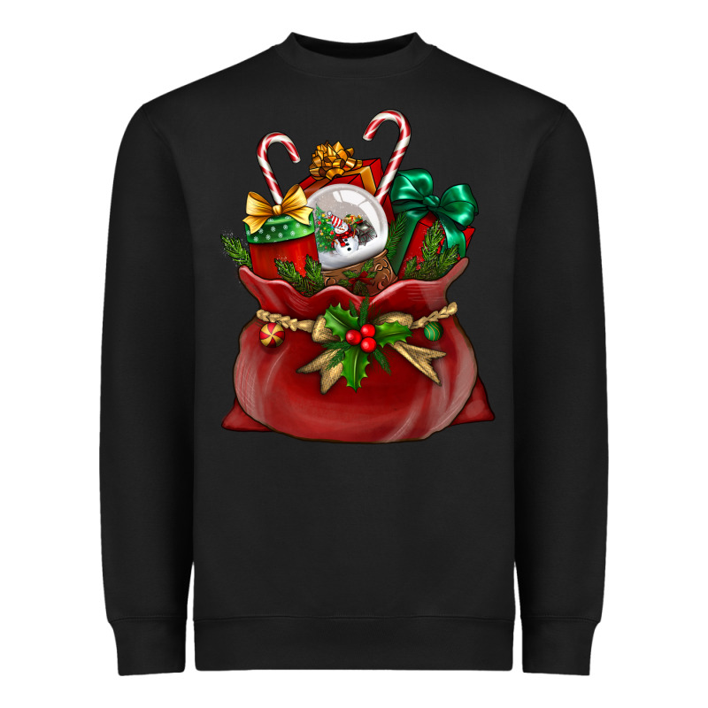 Christmas Santa Claus Bag Heavyweight Sweatshirt by BundleAndBundleShop | Teevron