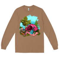Toasted Coconut Glamping Camp And Pink Tent Long Sleeve Tee - BundleAndBundleShop