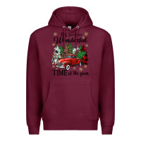 Burgundy its the most wonderful time of the year Premium Hoodie - CowGirlArtShop