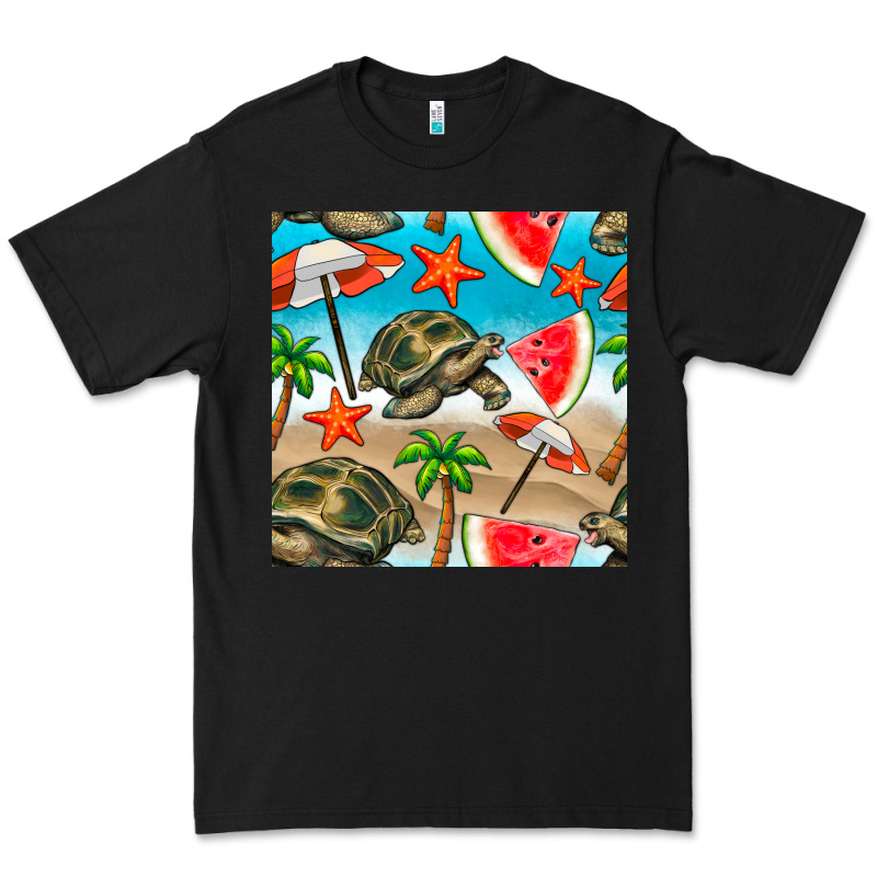 Tortoise Watermelon Beach Seamless Pattern Premium Tee by BundleAndBundleShop | Teevron