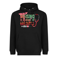 Black Nursing is a work of heart Heavyweight Hoodie - CowGirlArtShop