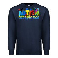 Navy Autism acceptance Premium Sweatshirt - CowGirlArtShop